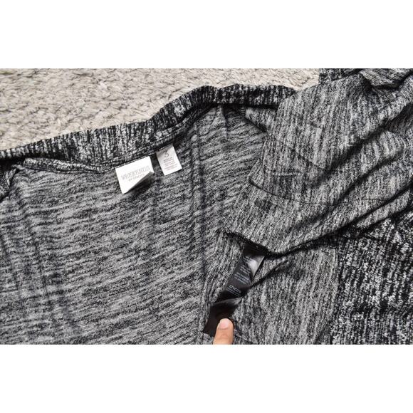 Weekends by Chico's Gray Cardigan Size 3 Rayon Open Front Long Sleeve - Picture 7 of 7